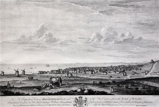 Canot After Lambert Perspective View of Brighthelmston, 15.25 x 23in.